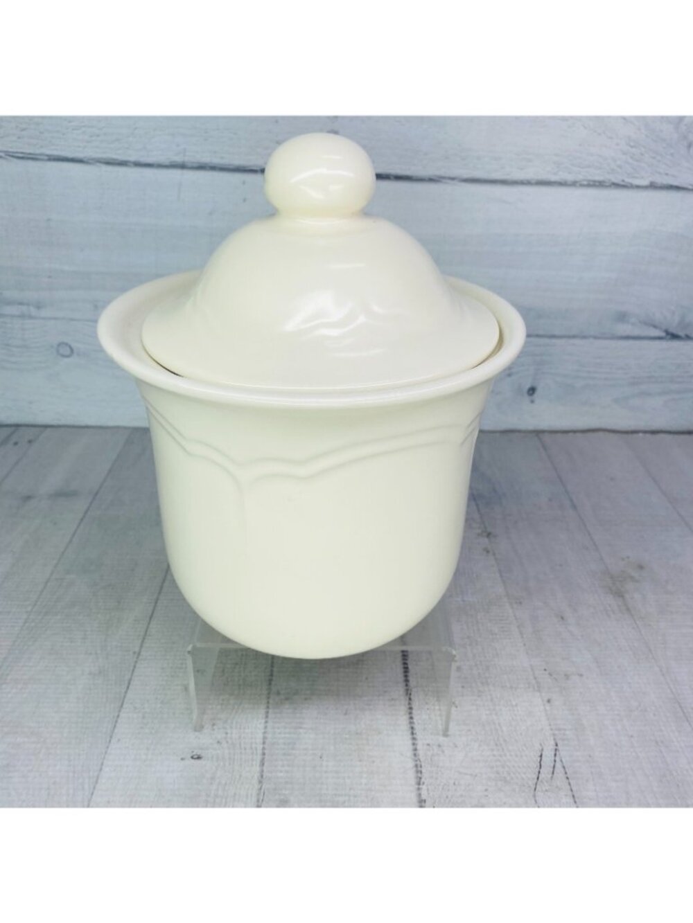Pfaltzgraff TEA ROSE Pink Blue Floral 1.5 Qt Stoneware Medium Lidded Canister - Picture 5 of 16